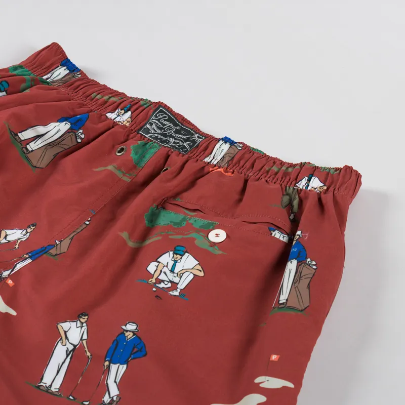 Pompeii Golf Swim Trunks Ruby Red-3
