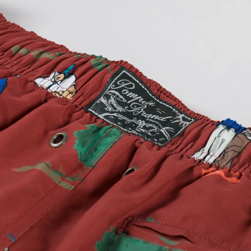 Pompeii Golf Swim Trunks Ruby Red-6