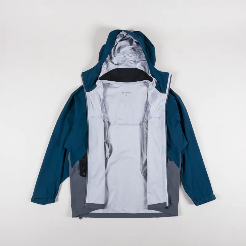 Goldwin Pertex Shieldair Mountaineering Jacket Gray Navy Blue 
