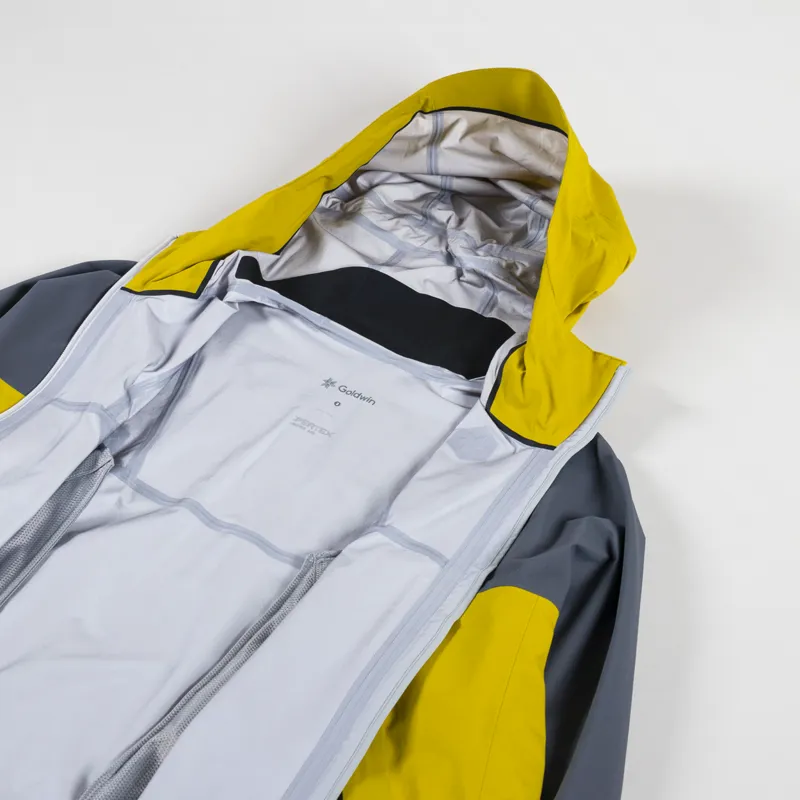 Goldwin Pertex Shieldair Mountaineering Jacket Gray Acid Yellow-4