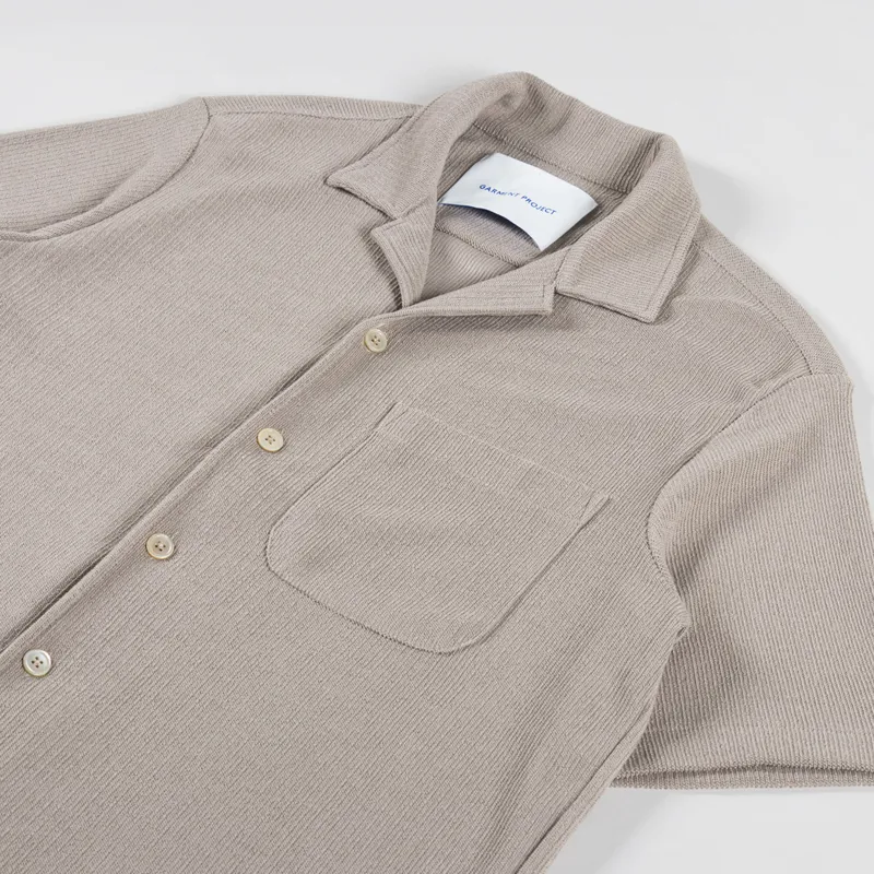 Garment Project Camp Collar Shirt Earth Knit-2