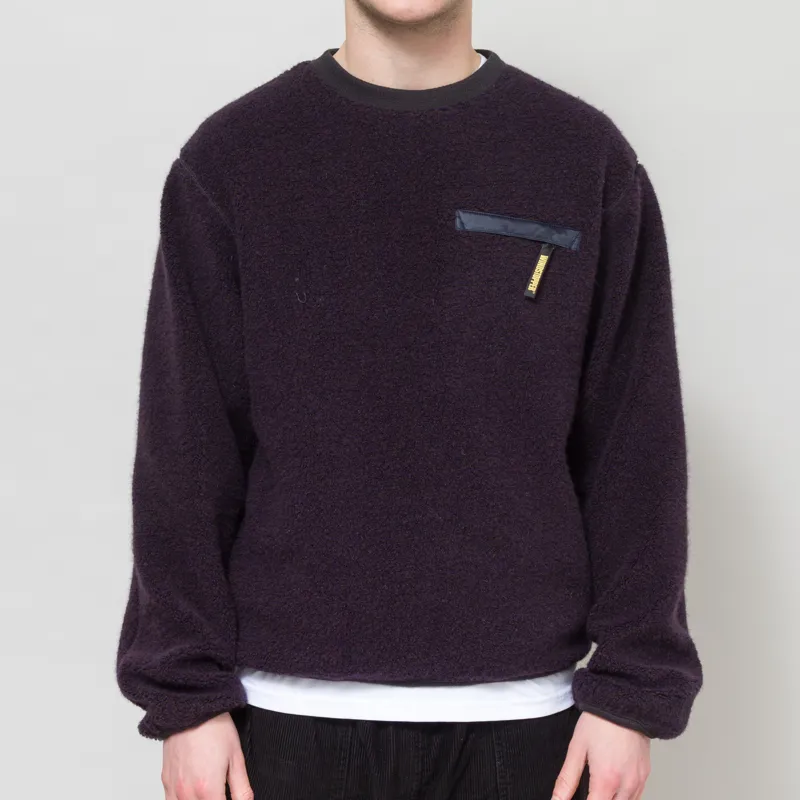 thisisneverthat GORE-TEX WINDSTOPPER Wool Fleece Crew Navy-1