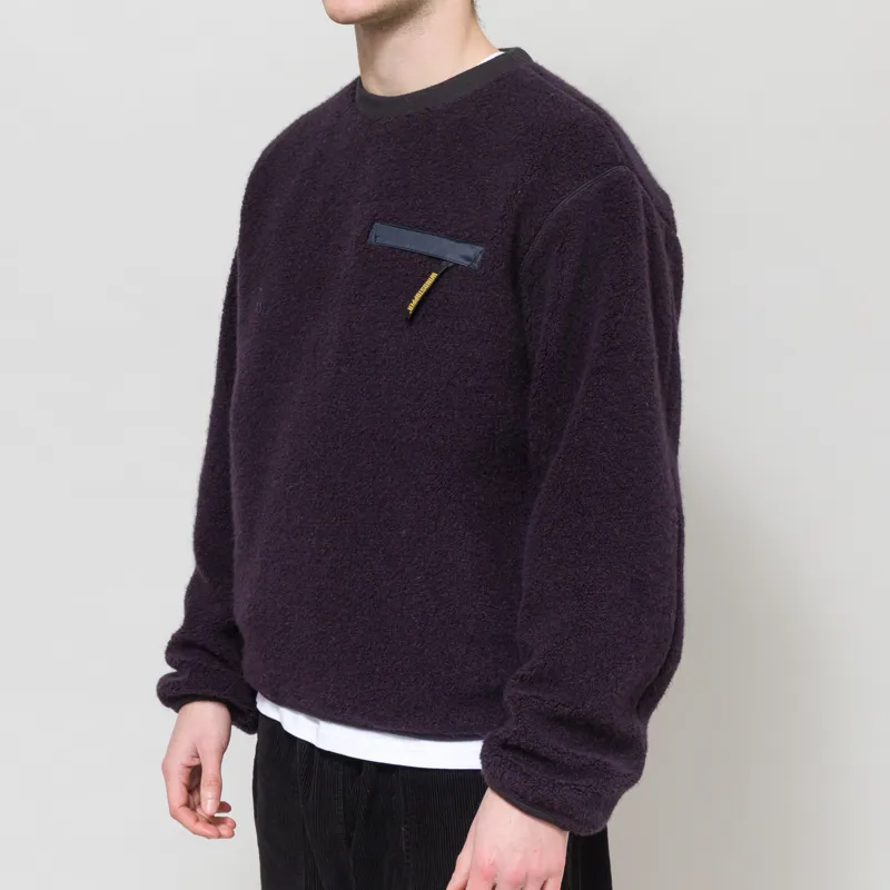 thisisneverthat GORE-TEX WINDSTOPPER Wool Fleece Crew Navy-2