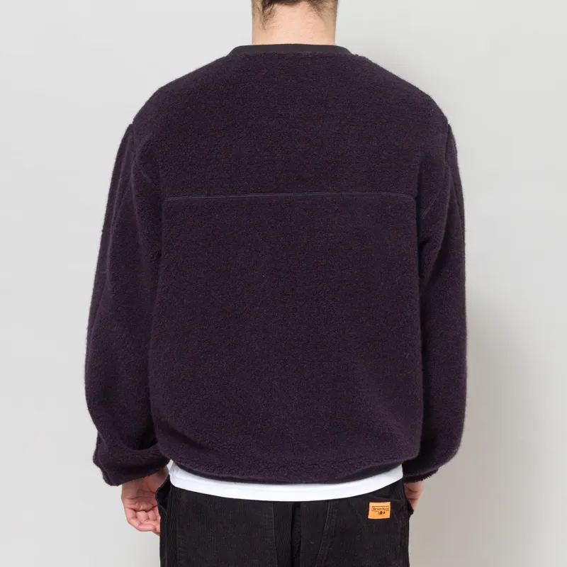 thisisneverthat GORE-TEX WINDSTOPPER Wool Fleece Crew Navy-4