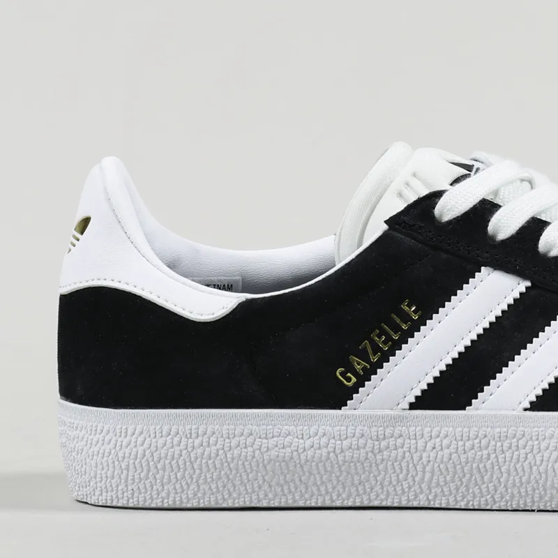 Adidas Skateboarding Gazelle ADV Shoes Black White Gold-5