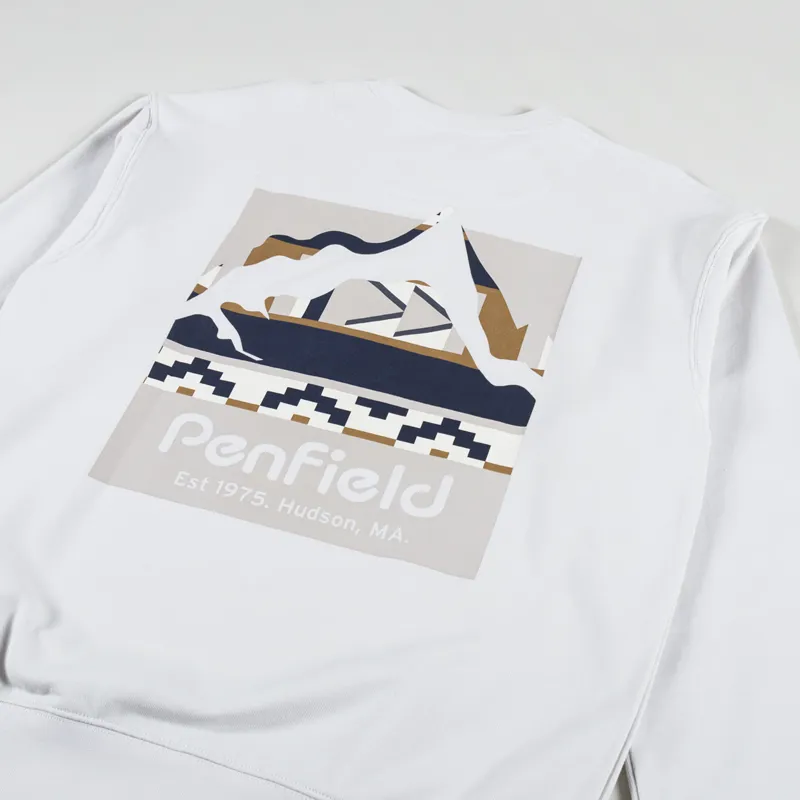Penfield Geo Back Print Sweatshirt Nimbus Cloud-2