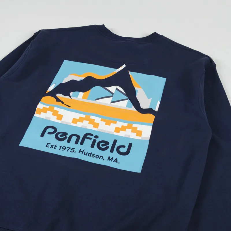 Penfield Geo Back Print Sweatshirt Navy-2