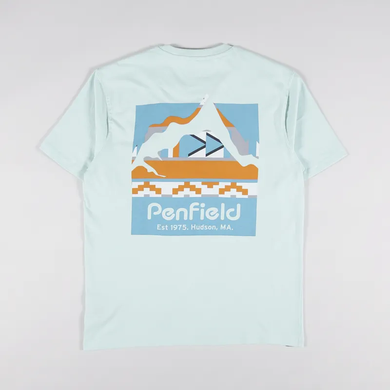 Penfield Geo Back Print T Shirt Surf Spray