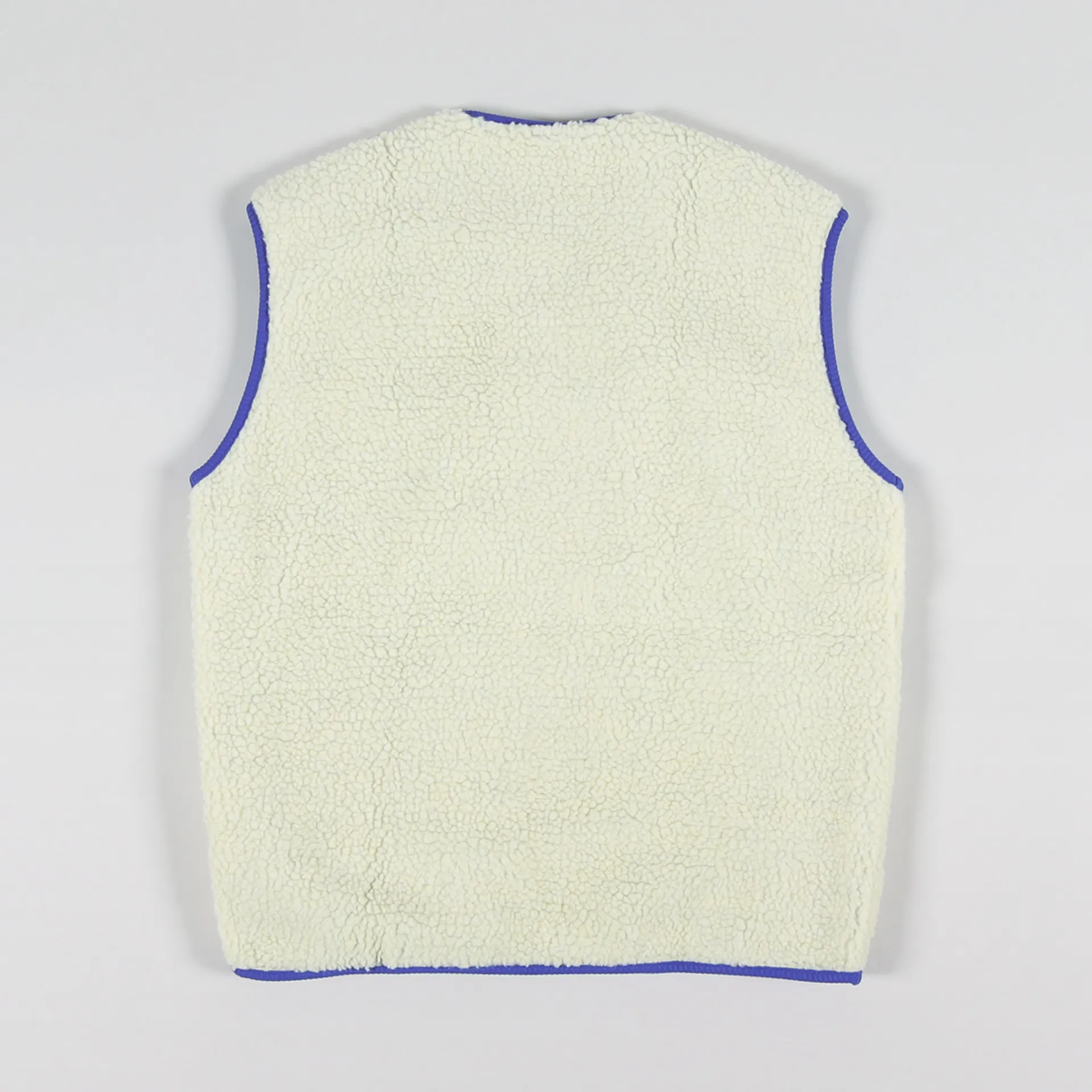 The Trilogy Tapes Mens Fleece Gilet Cream Navy Winter Vest