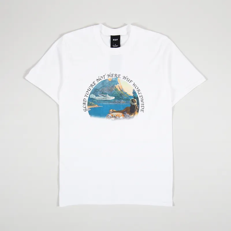 Huf Glad Youre Not Here T Shirt White