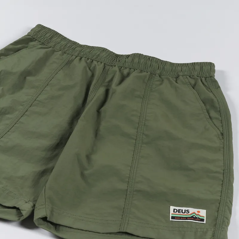 Deus Ex Machina Mens Glide Short Swim Shorts Capulet Olive Green Deus Ex Machina Mens Glide Short Swim Shorts Capulet Olive Green