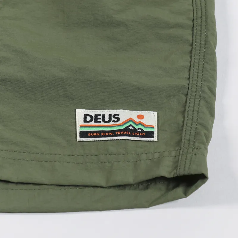 Deus Ex Machina Mens Glide Short Swim Shorts Capulet Olive Green Deus Ex Machina Mens Glide Short Swim Shorts Capulet Olive Green