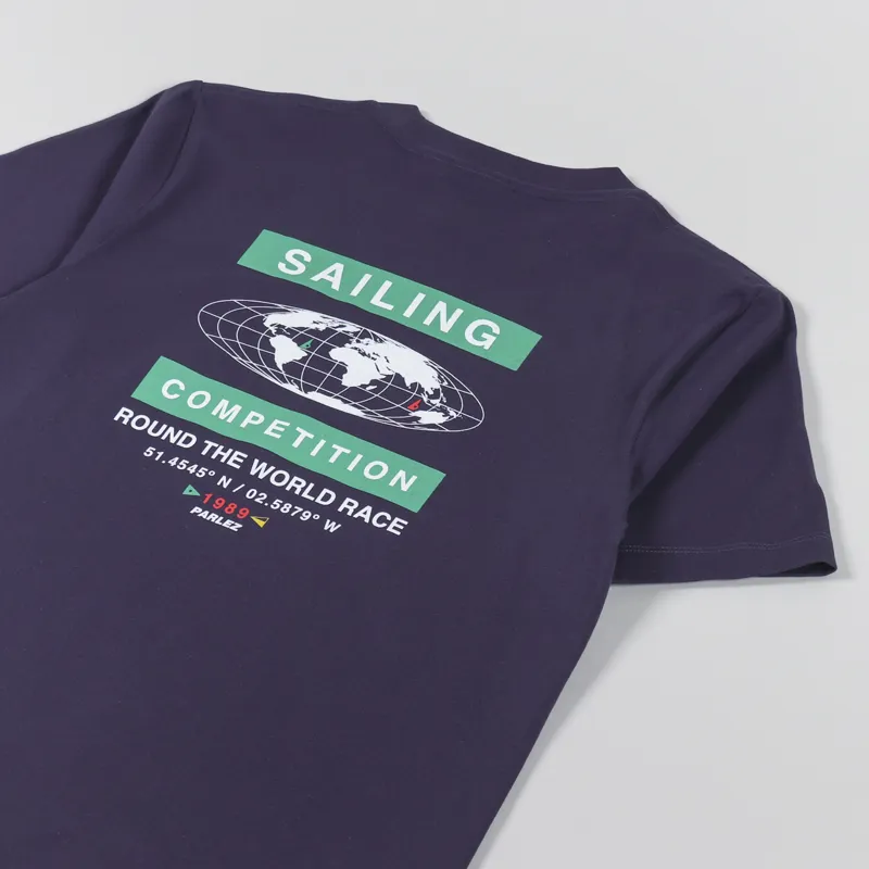 Parlez Globe T Shirt Navy-2