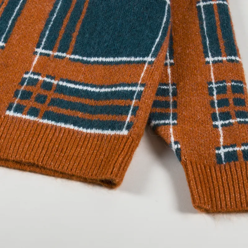 Dickies Galva Check Cardigan Bombay Brown-3