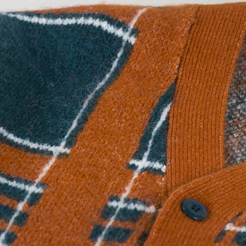 Dickies Galva Check Cardigan Bombay Brown-2