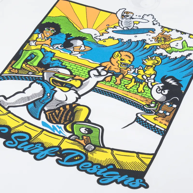 T And C Surf Gnar Gull T Shirt White-4