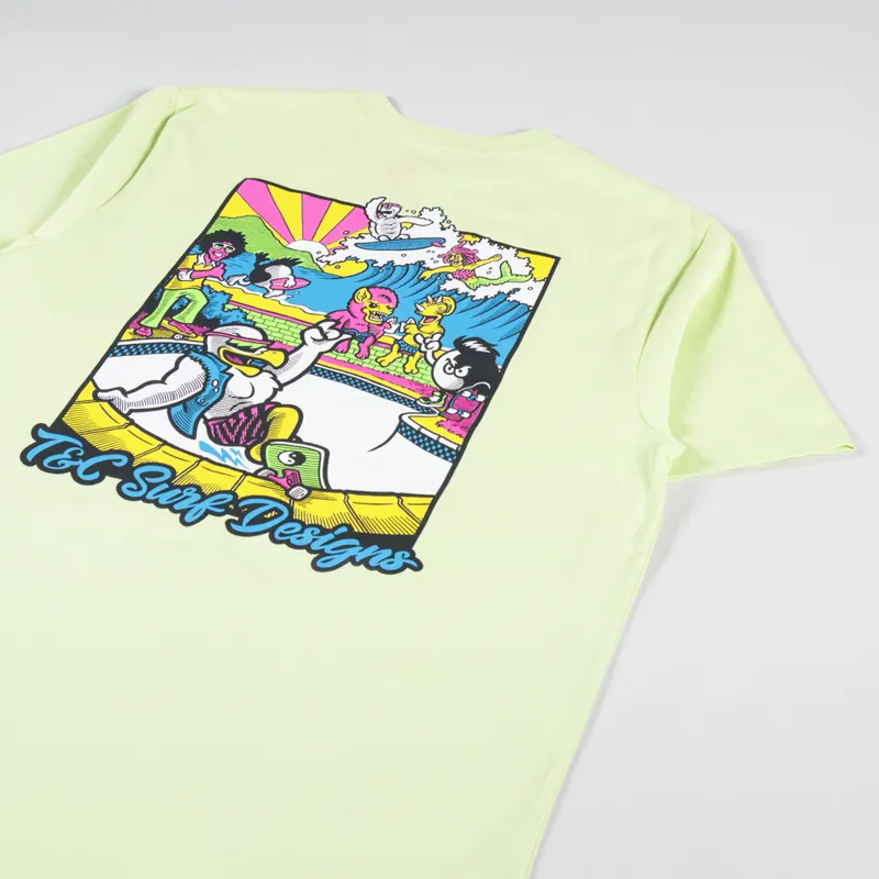T And C Surf Gnar Gull T Shirt Washed Lime-2