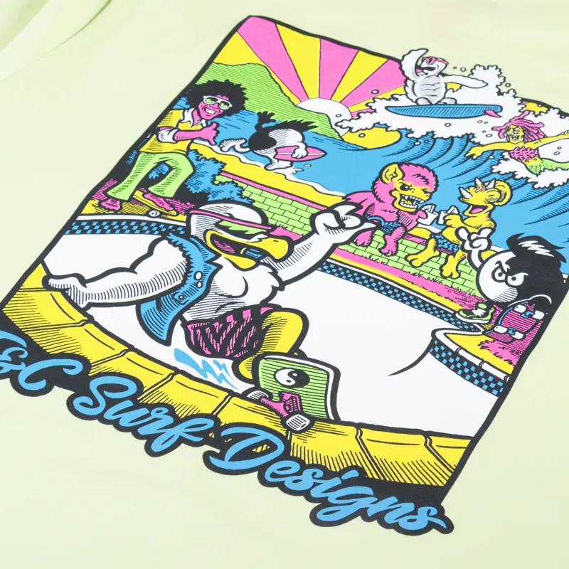 T And C Surf Gnar Gull T Shirt Washed Lime-4