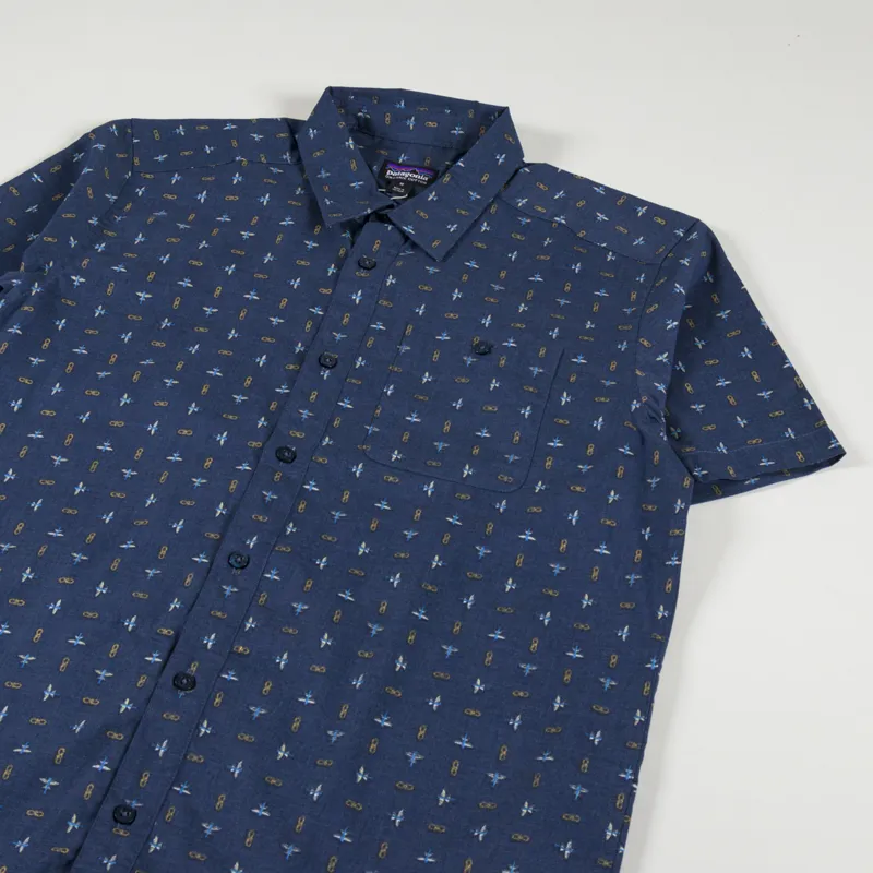 Patagonia Go To Shirt Flying Climb Tidepool Blue-4