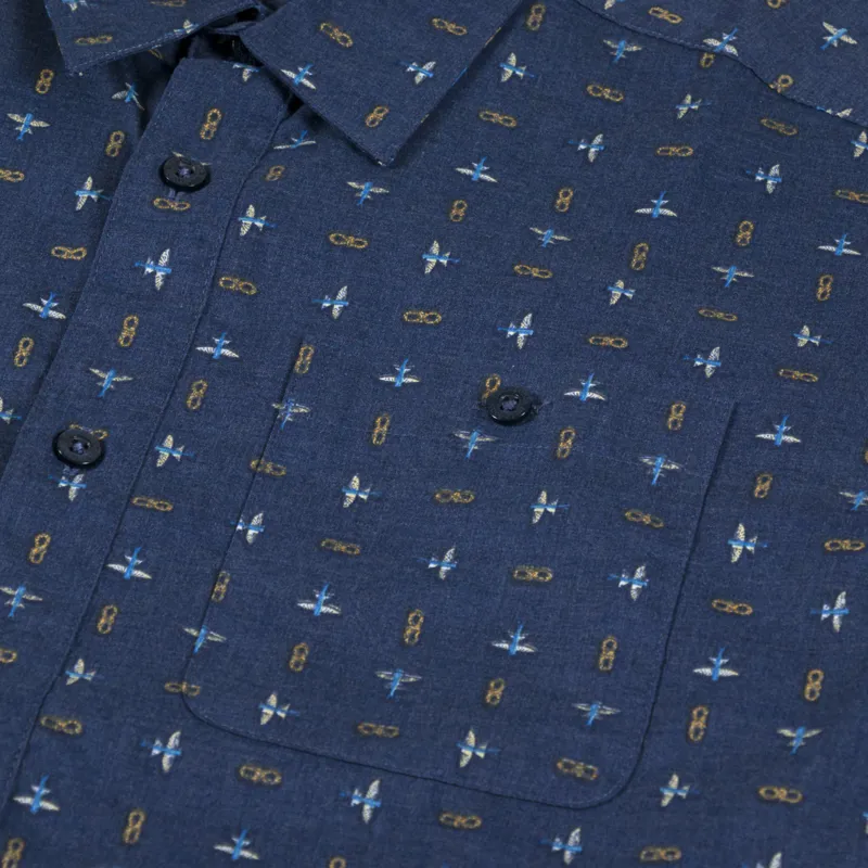 Patagonia Go To Shirt Flying Climb Tidepool Blue-3