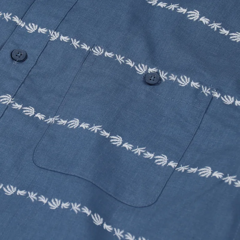 Patagonia Go To Shirt Hemp Stripe Pigeon Blue-2