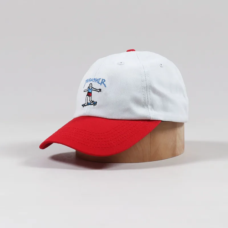 Thrasher Skateboard Magazine Gonz Old Timer Cap White Red