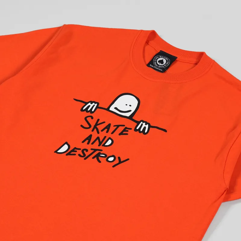 Thrasher Skateboard Magazine Gonz Sad Logo T Shirt Orange-1