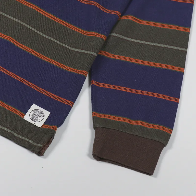 Admiral Sporting Goods Gowan Long Sleeve T Shirt Navy Orange Khaki-4