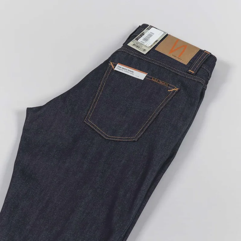 Nudie Jeans Co Gritty Jackson Dry Classic Navy Blue Denim Pants