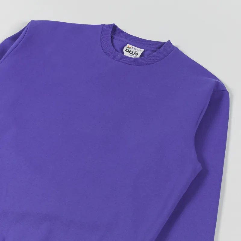 Deus Ex Machina Garrison Plain Crew Sweat Spectrum Blue-2