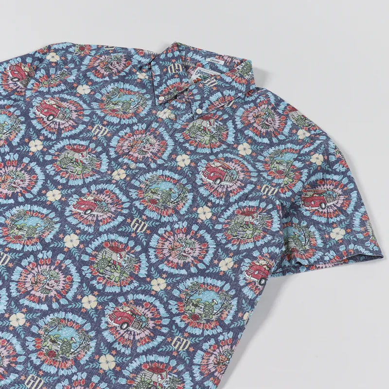 Reyn Spooner x Grateful Dead Tie Dye Pullover Shirt Dress Blue-2