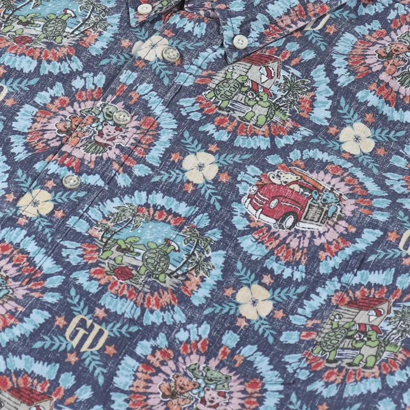 Reyn Spooner x Grateful Dead Tie Dye Pullover Shirt Dress Blue-3