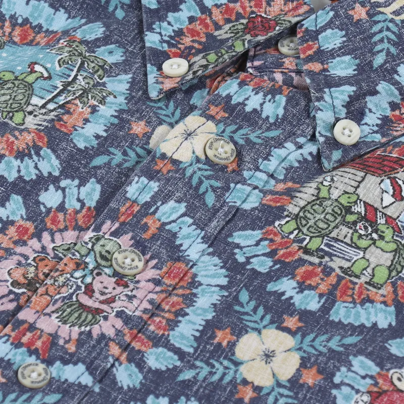 Reyn Spooner x Grateful Dead Tie Dye Pullover Shirt Dress Blue-4