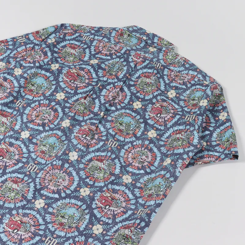 Reyn Spooner x Grateful Dead Tie Dye Pullover Shirt Dress Blue-5