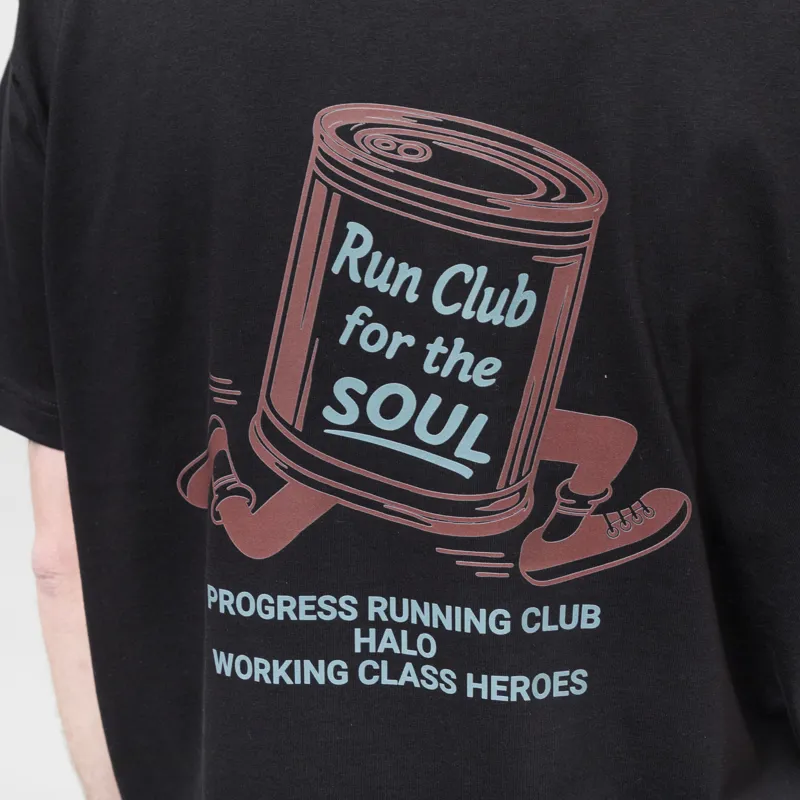 Working Class Heroes x Halo x Progress Running Club Essential T Shirt Black-5