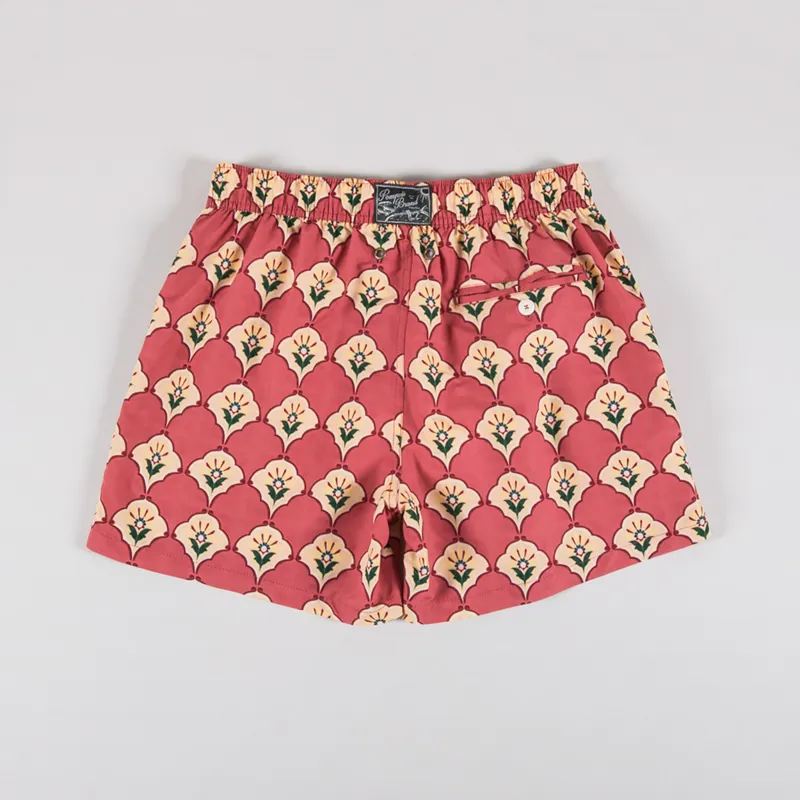 Pompeii Handpainted Tile Swim Trunks Peach-1