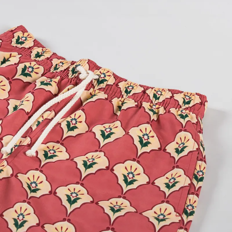 Pompeii Handpainted Tile Swim Trunks Peach-2