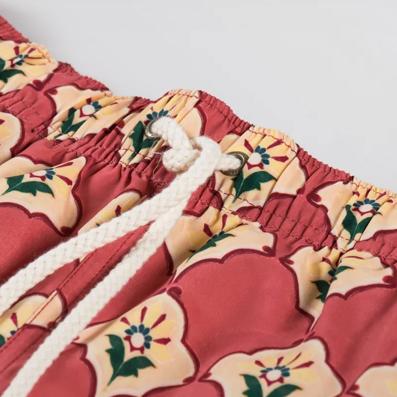 Pompeii Handpainted Tile Swim Trunks Peach-4