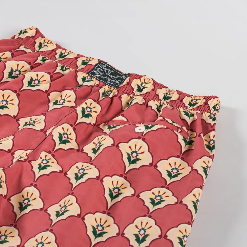 Pompeii Handpainted Tile Swim Trunks Peach-3