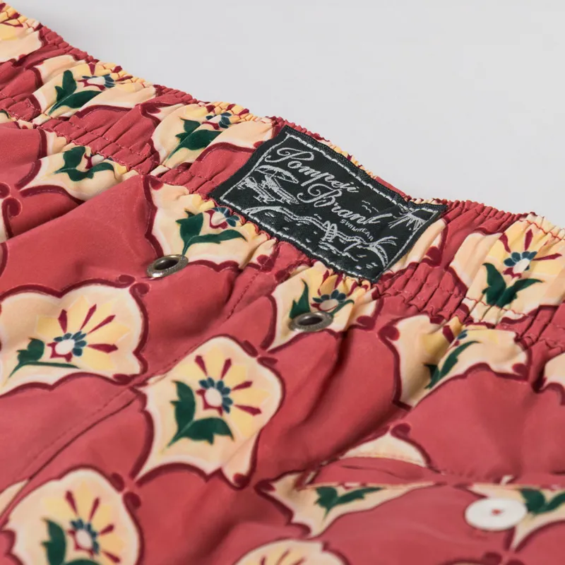 Pompeii Handpainted Tile Swim Trunks Peach-5