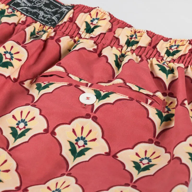 Pompeii Handpainted Tile Swim Trunks Peach-7