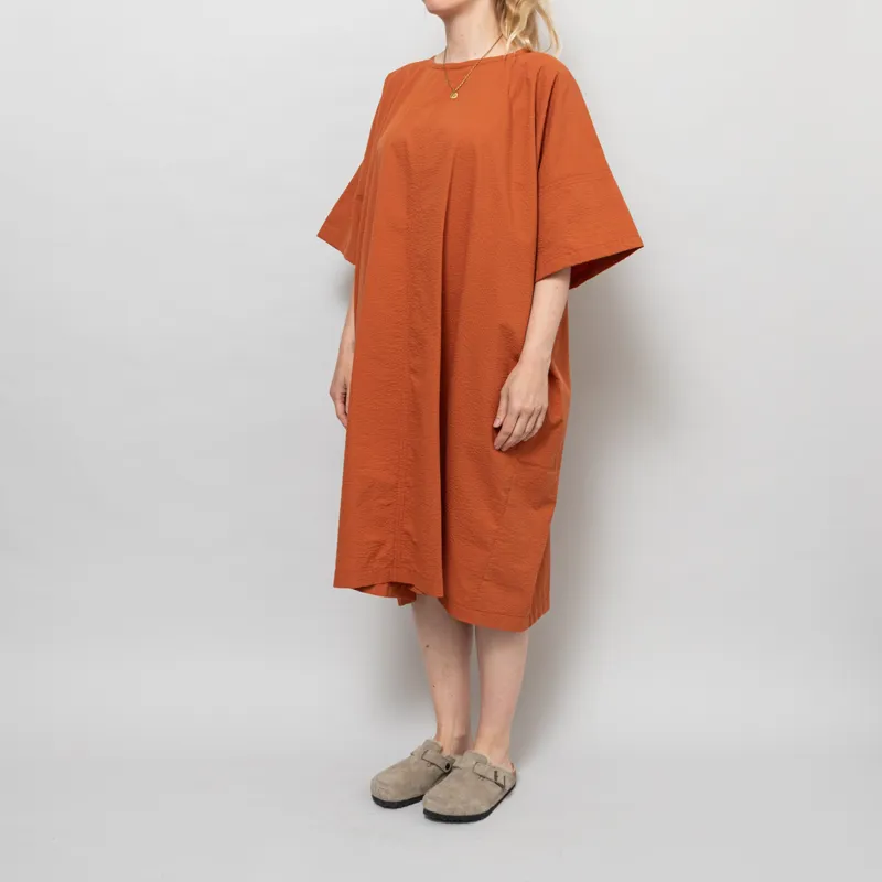 Kate Sheridan Womens Edie Dress Rust Seersucker-2