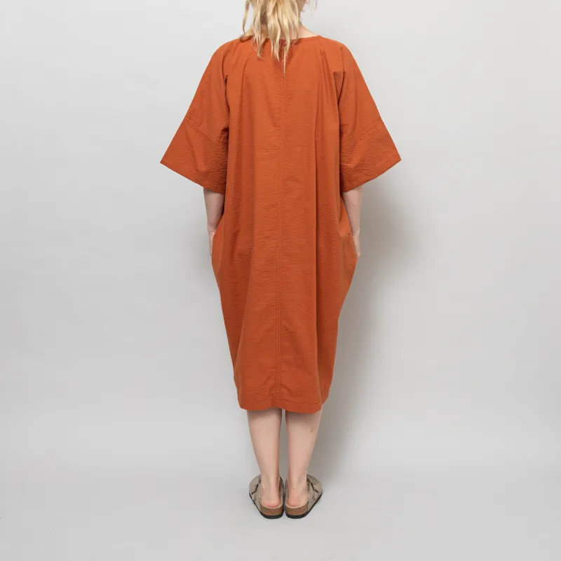 Kate Sheridan Womens Edie Dress Rust Seersucker-4