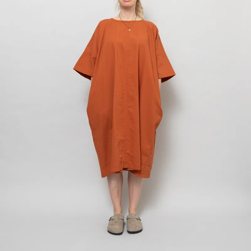 Kate Sheridan Womens Edie Dress Rust Seersucker-1