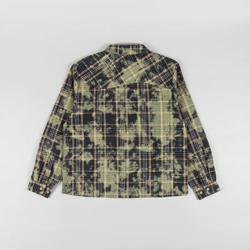 Dime Plaid Flannel Shirt Bleached Beige-1