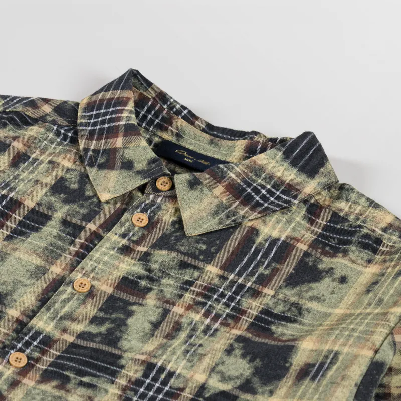Dime Plaid Flannel Shirt Bleached Beige-4