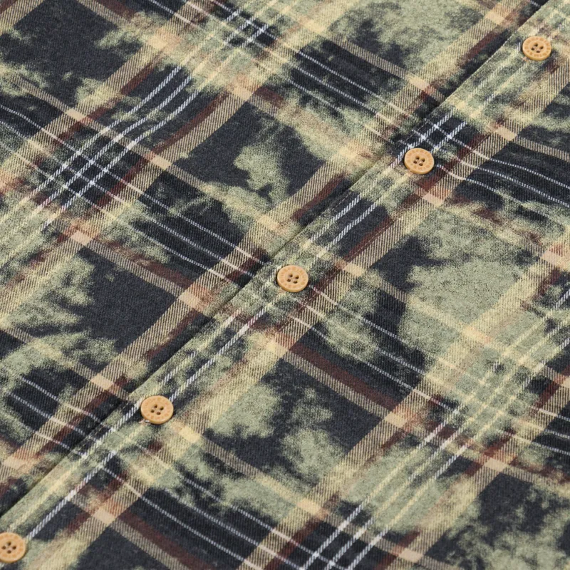 Dime Plaid Flannel Shirt Bleached Beige-5