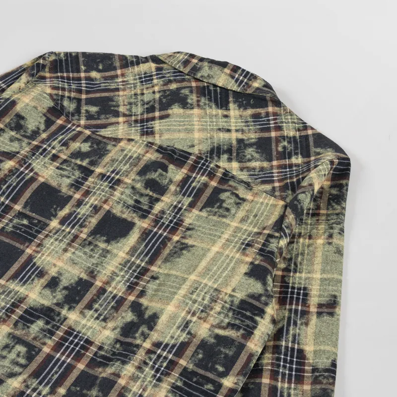 Dime Plaid Flannel Shirt Bleached Beige-3