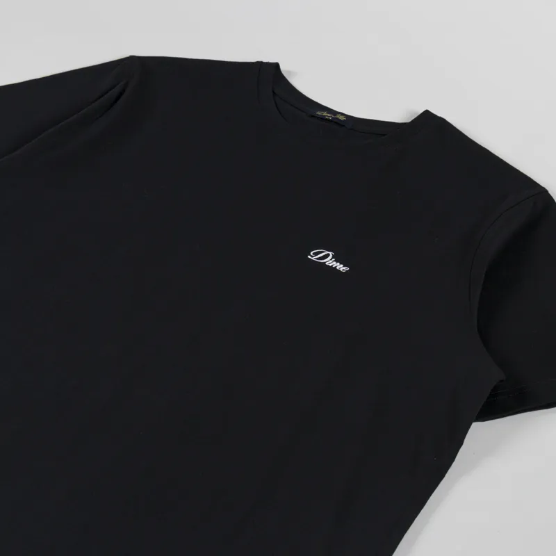 Dime Cursive Small Logo T Shirt Black-1