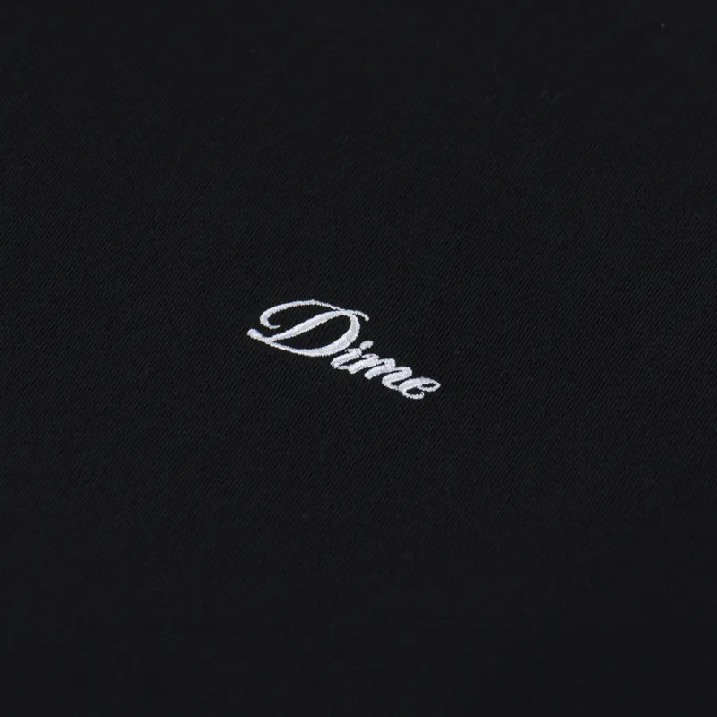 Dime Cursive Small Logo T Shirt Black-2
